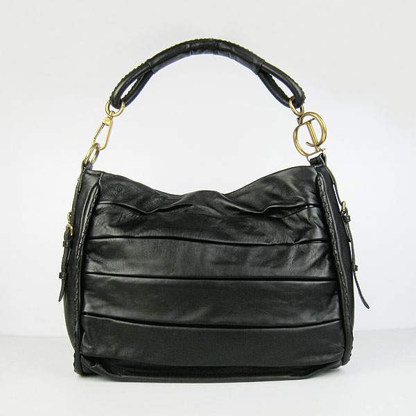 Christian Dior 1883 Lambskin Shoulder Bag-Black